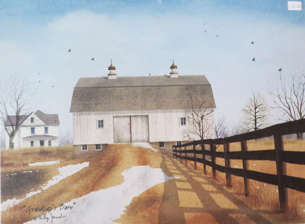 ARt White Barn in the winter